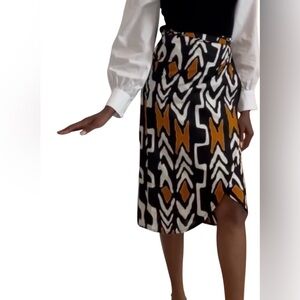 Francis + Benedict Women’s S African Wax Print Wrap Skirt 100% Cotton Togo